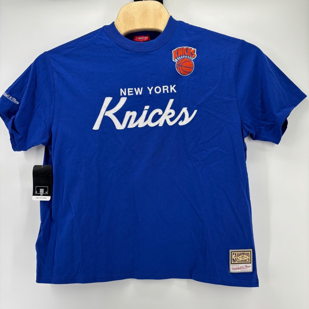 Mitchell & Ness NY Knicks Shirt Womens Medium Blue Embroidered NWT NBA Tee